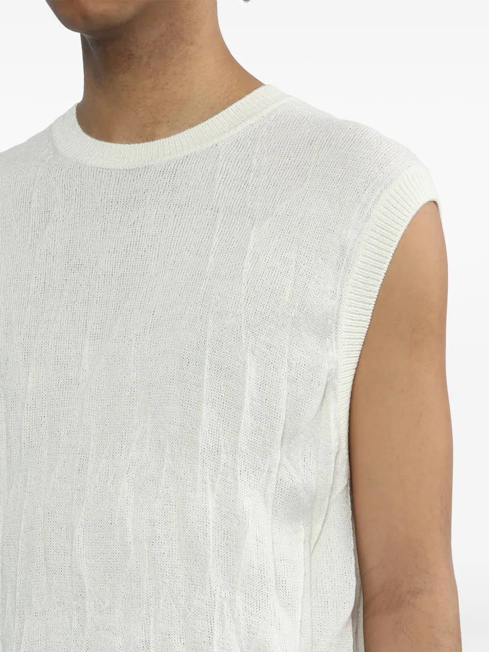 Shop Helmut Lang Crushed Fine-knit Top In Neutrals