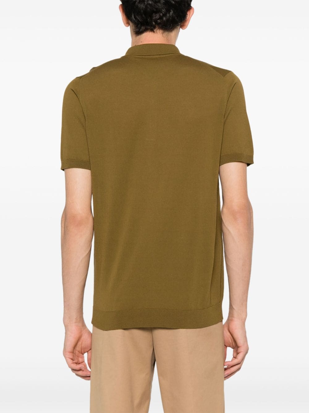 Shop Roberto Collina Knitted Polo Shirt In Green