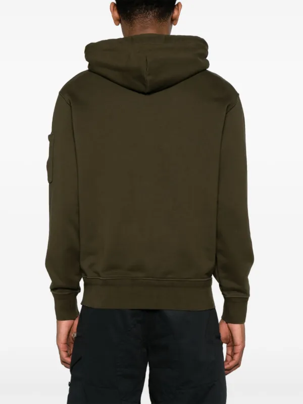 C.P. Company Diagonal Fleece Cotton Hoodie | Green | FARFETCH