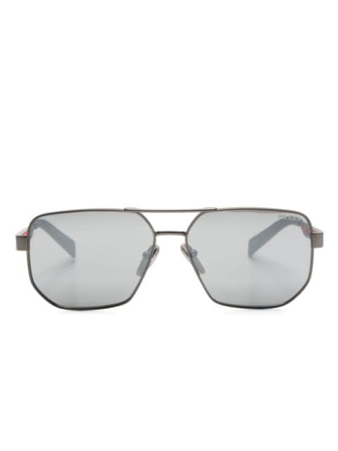 Prada Linea Rossa lunettes de soleil géométriques à logo appliqué