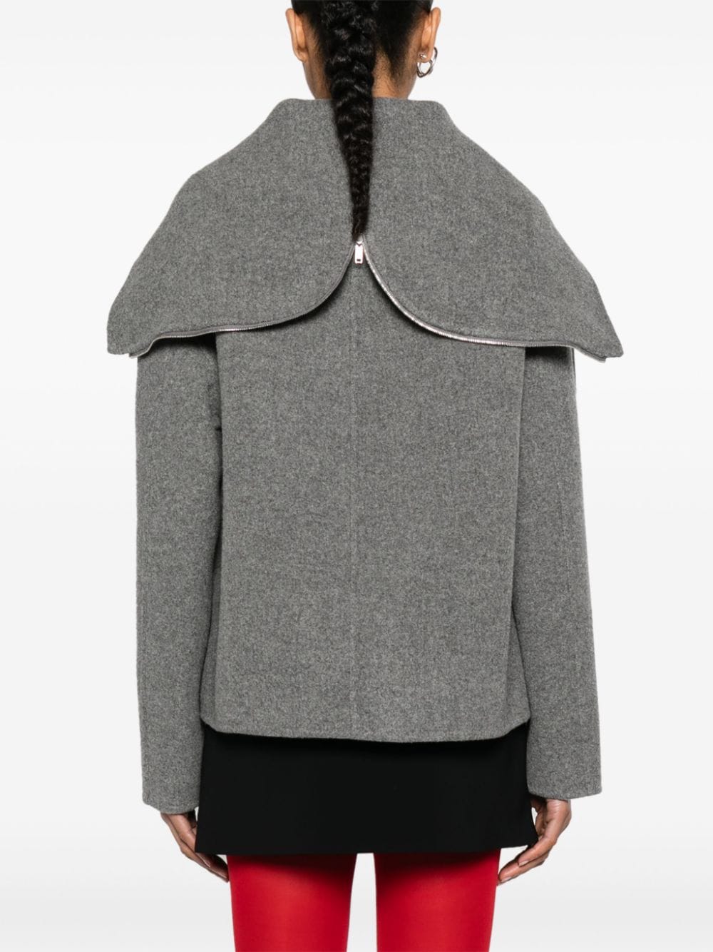 Shop Givenchy Felted Wool Hooded Jacket In Grey