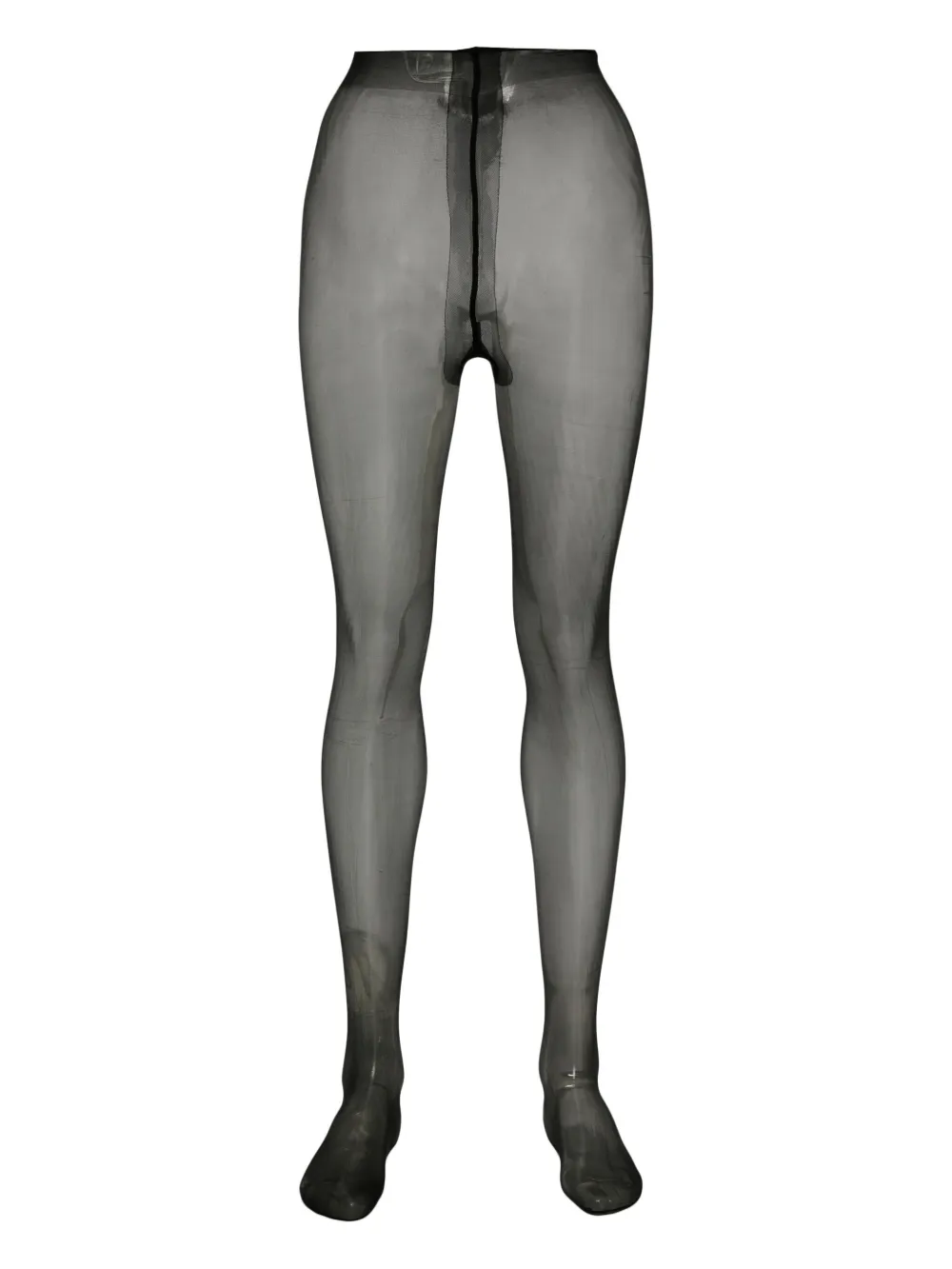 Maison Close Satin High-waisted Tights In Black