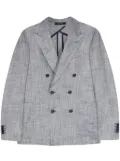 Tagliatore double-breasted herringbone-pattern blazer - White