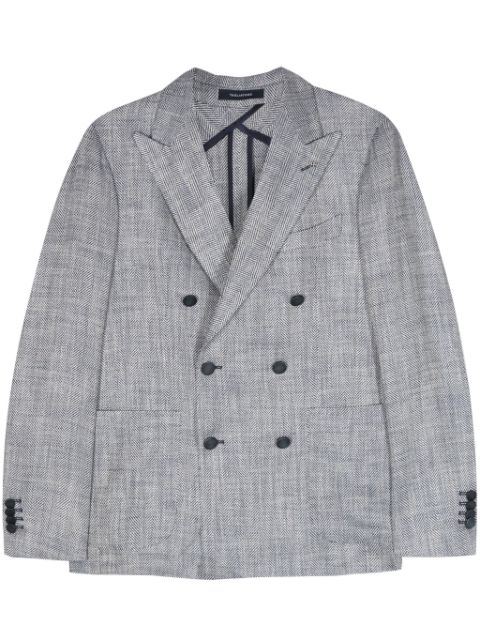 Tagliatore double-breasted herringbone-pattern blazer Men