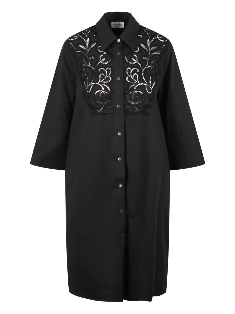 Shop P.a.r.o.s.h Poplin Midi Dress In Black