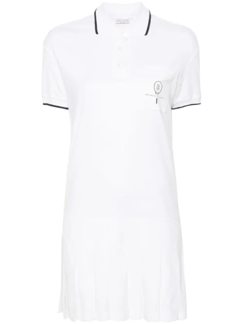 Robe courte à ourlet rayé - Brunello Cucinelli - Modalova