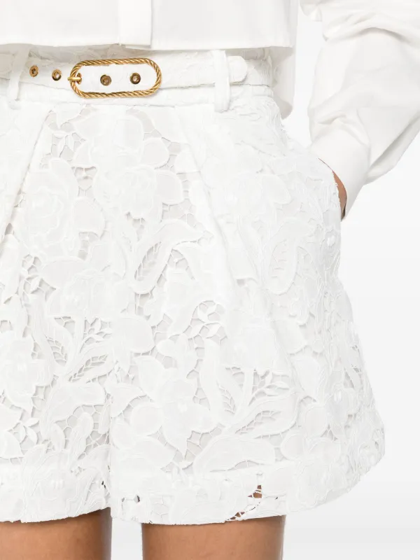 ZIMMERMANN corded-lace Cotton Shorts | White | FARFETCH