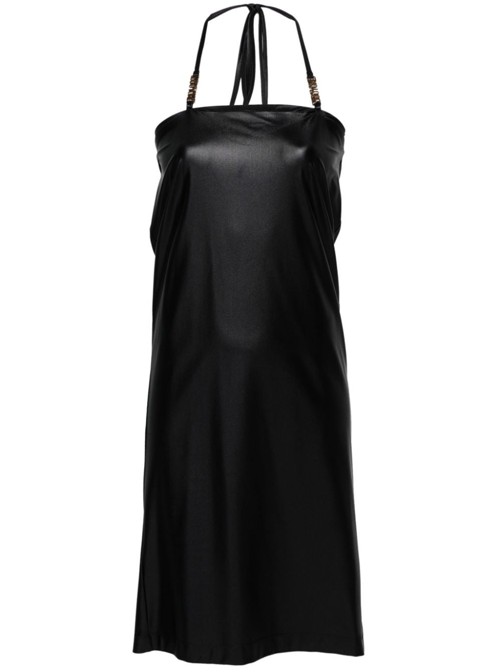 Shop Versace Jeans Couture Logo-lettering Mini Dress In Black