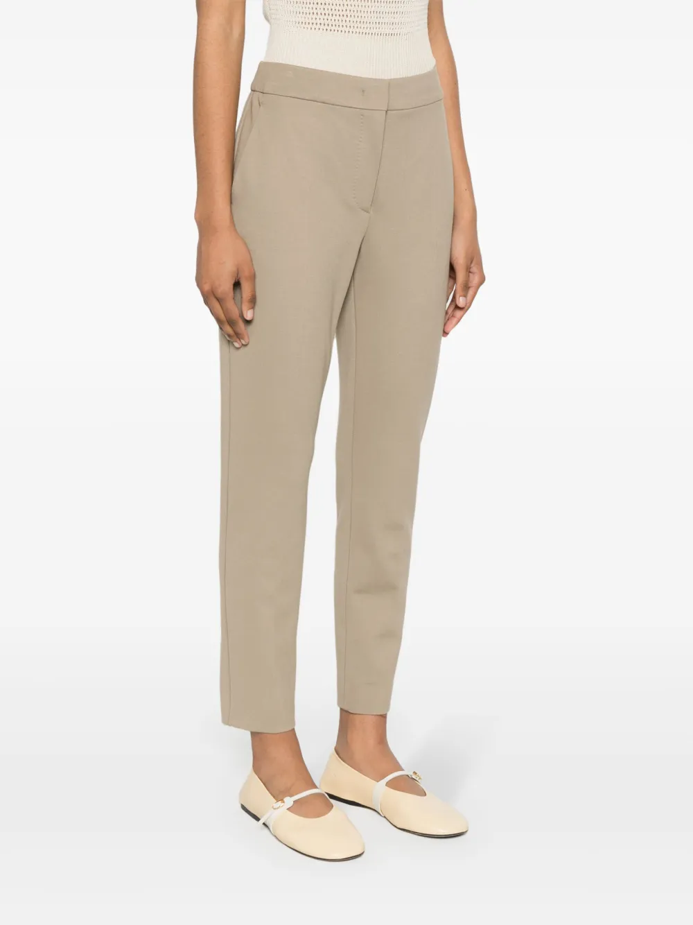 Max Mara Pegno jersey cropped broek Beige