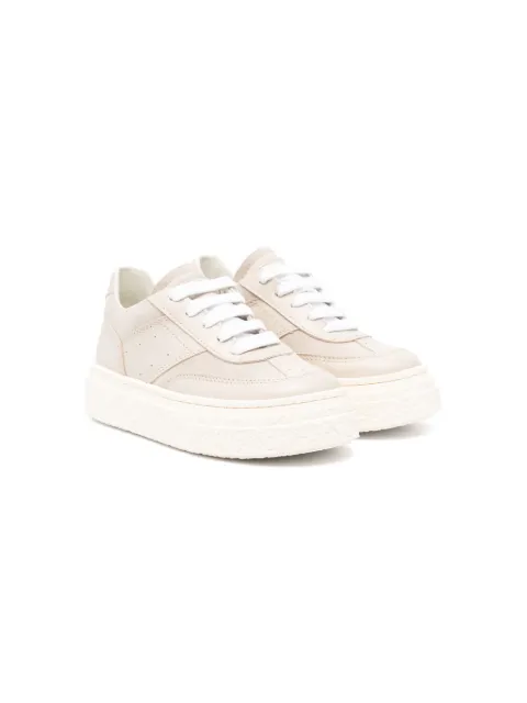 MM6 Maison Margiela Kids logo-patch leather trainers