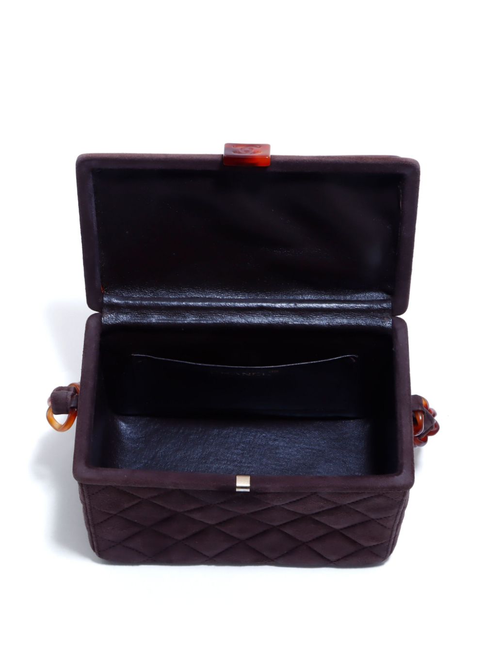 CHANEL Pre-Owned 1996-1997 tortoiseshell-effect diamond-quilted vanity bag WOMEN