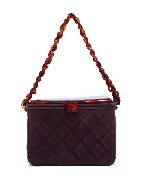 CHANEL Pre-Owned 1996-1997 tortoiseshell-effect diamond-quilted vanity bag WOMEN