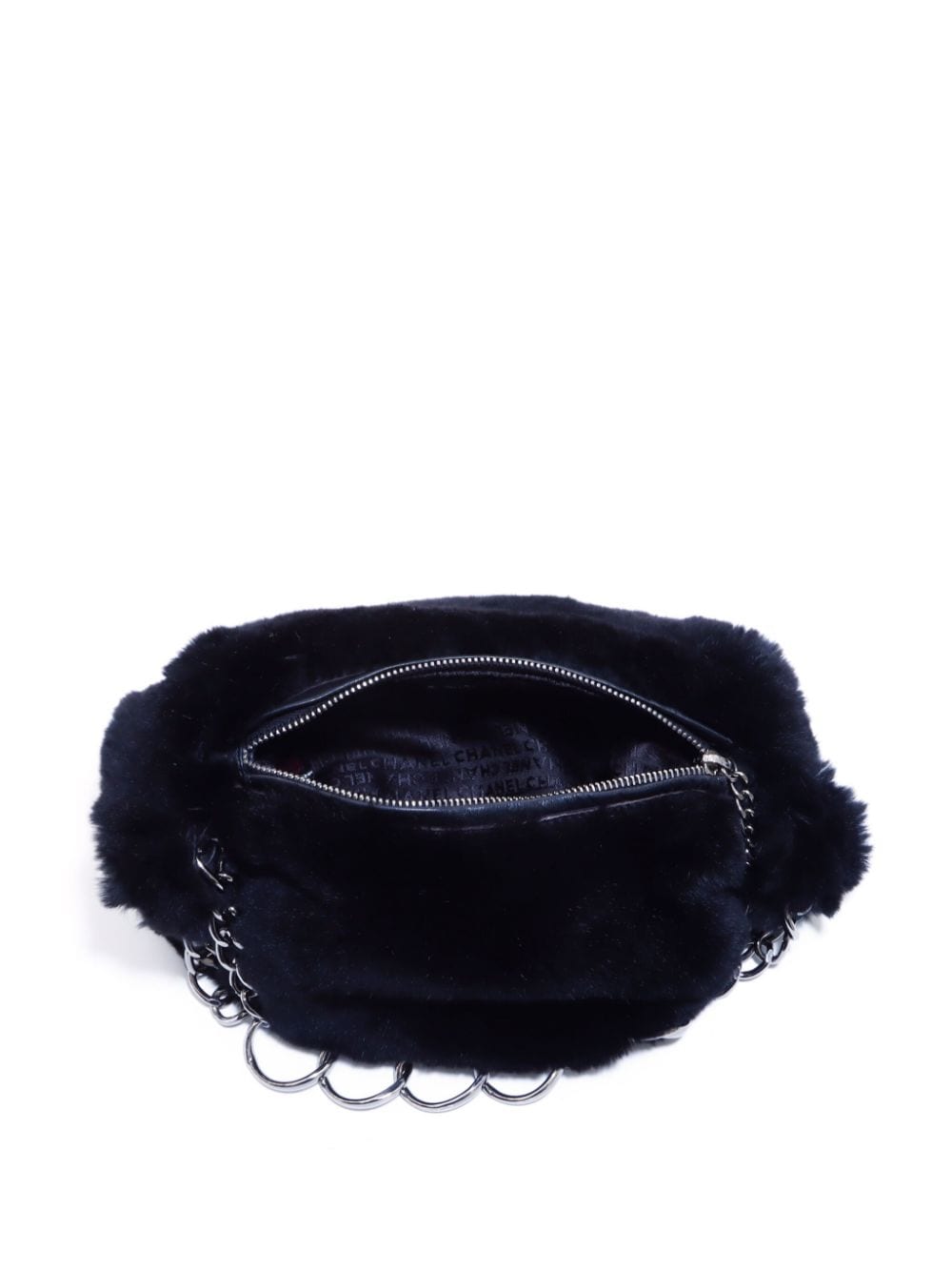 Pre-owned Chanel 2002-2003 Faux-fur Shoulder Bag In Black