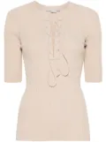 Stella McCartney lace-up ribbed top - Neutrals