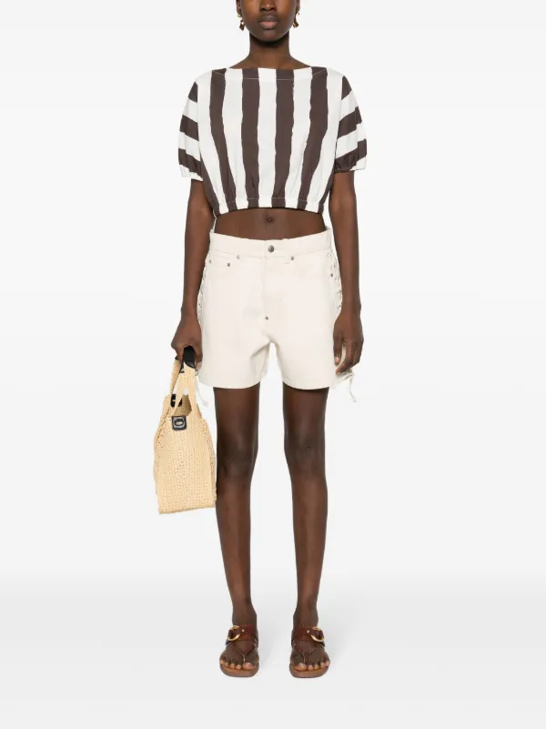 Stella McCartney lace-up Cotton Shorts | Neutrals | FARFETCH