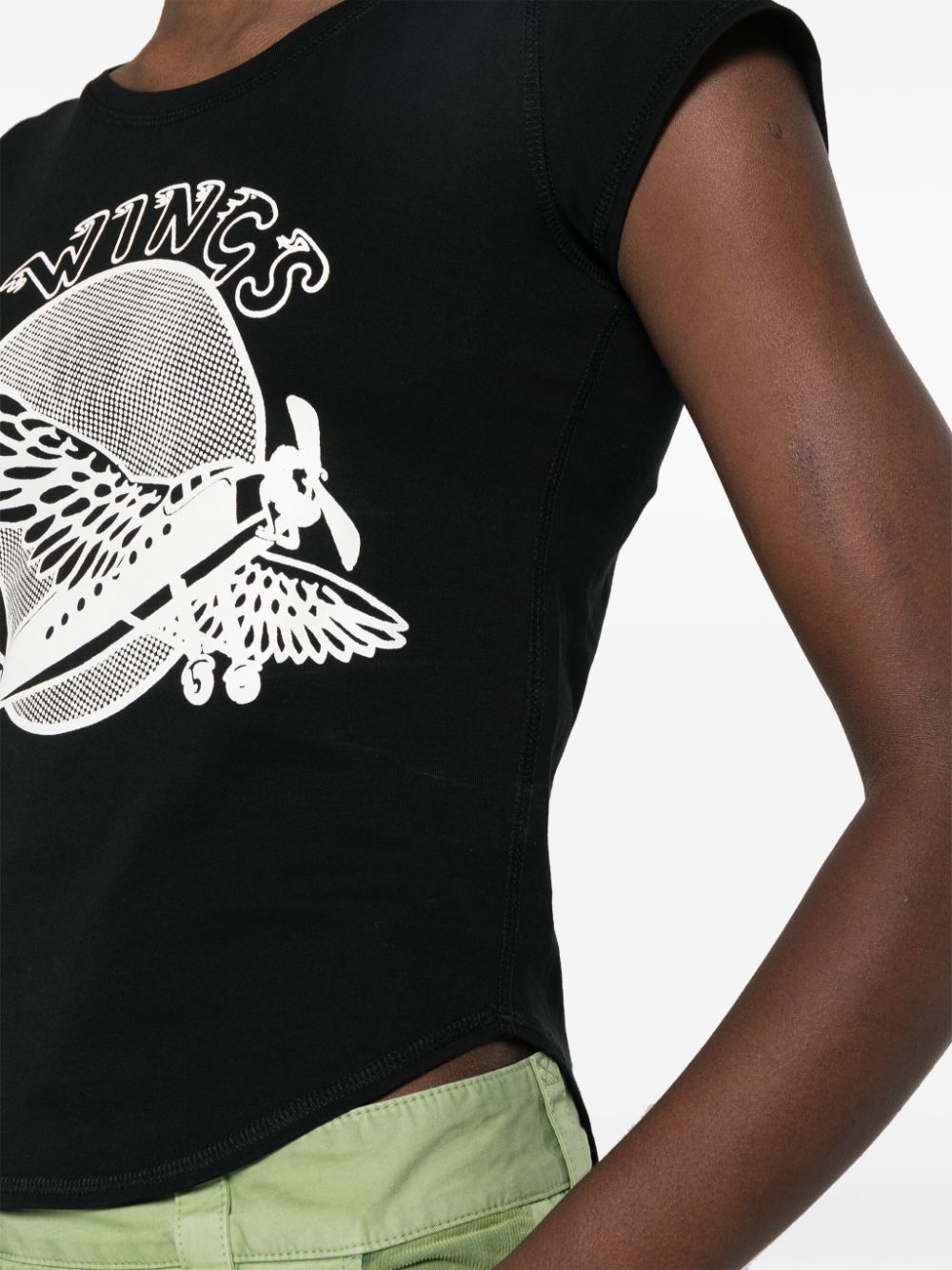 Stella McCartney Katoenen T-shirt met grafische print Zwart