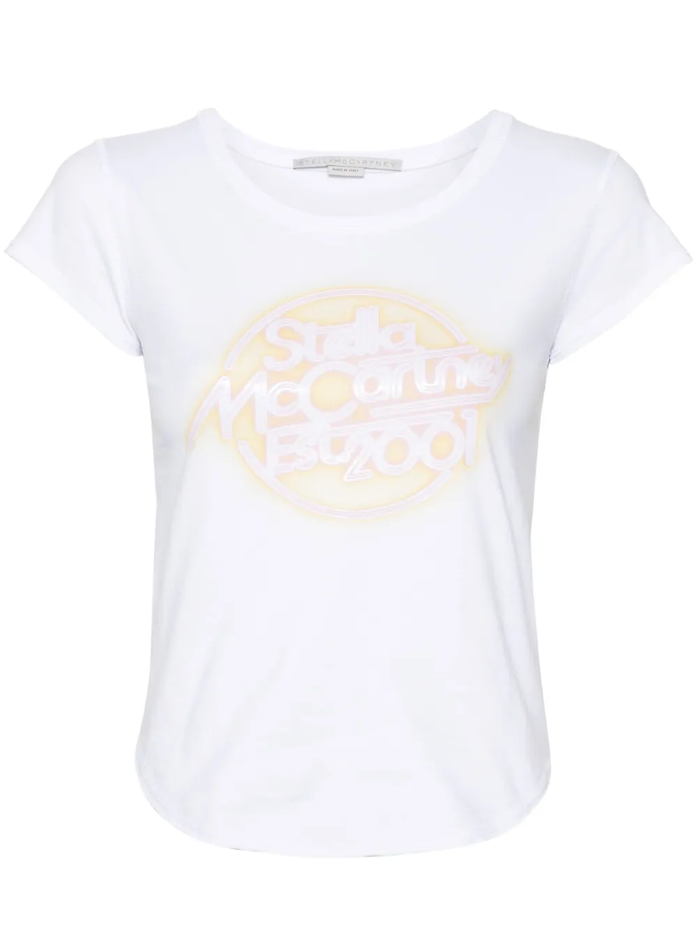 Shop Stella Mccartney Logo-print Cotton T-shirt In White