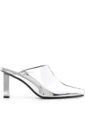 Courrèges Sleek 70mm mirrored mules - Silver