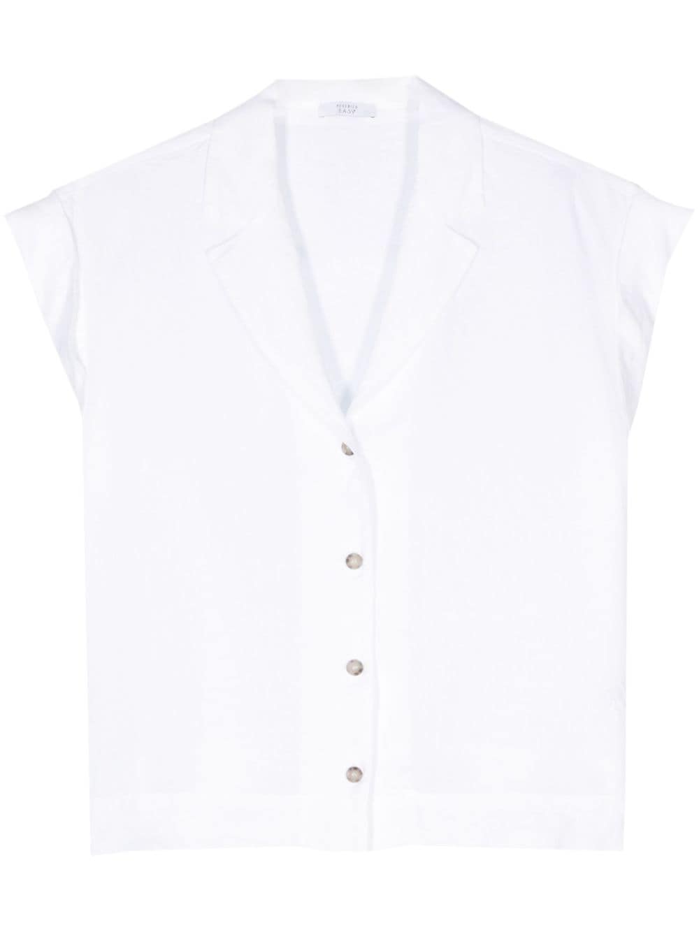 Peserico Short-sleeves Linen Shirt In White