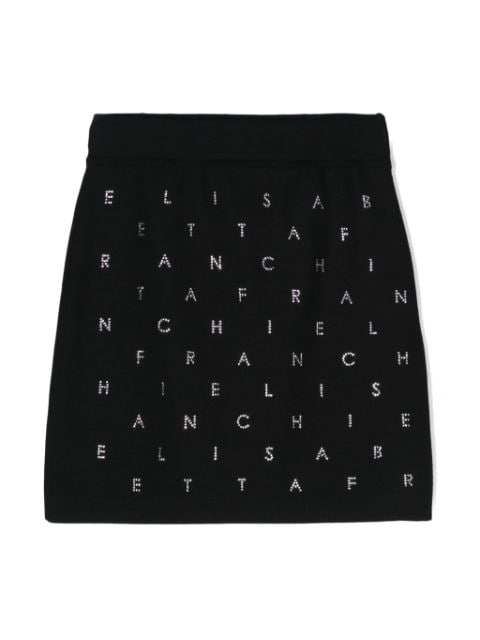 Elisabetta Franchi La Mia Bambina crystal-embellished knitted skirt