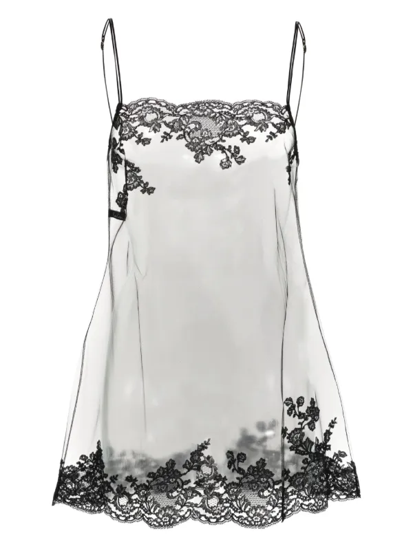 Carine Gilson Silk Babydoll Slip Dress Black FARFETCH CA