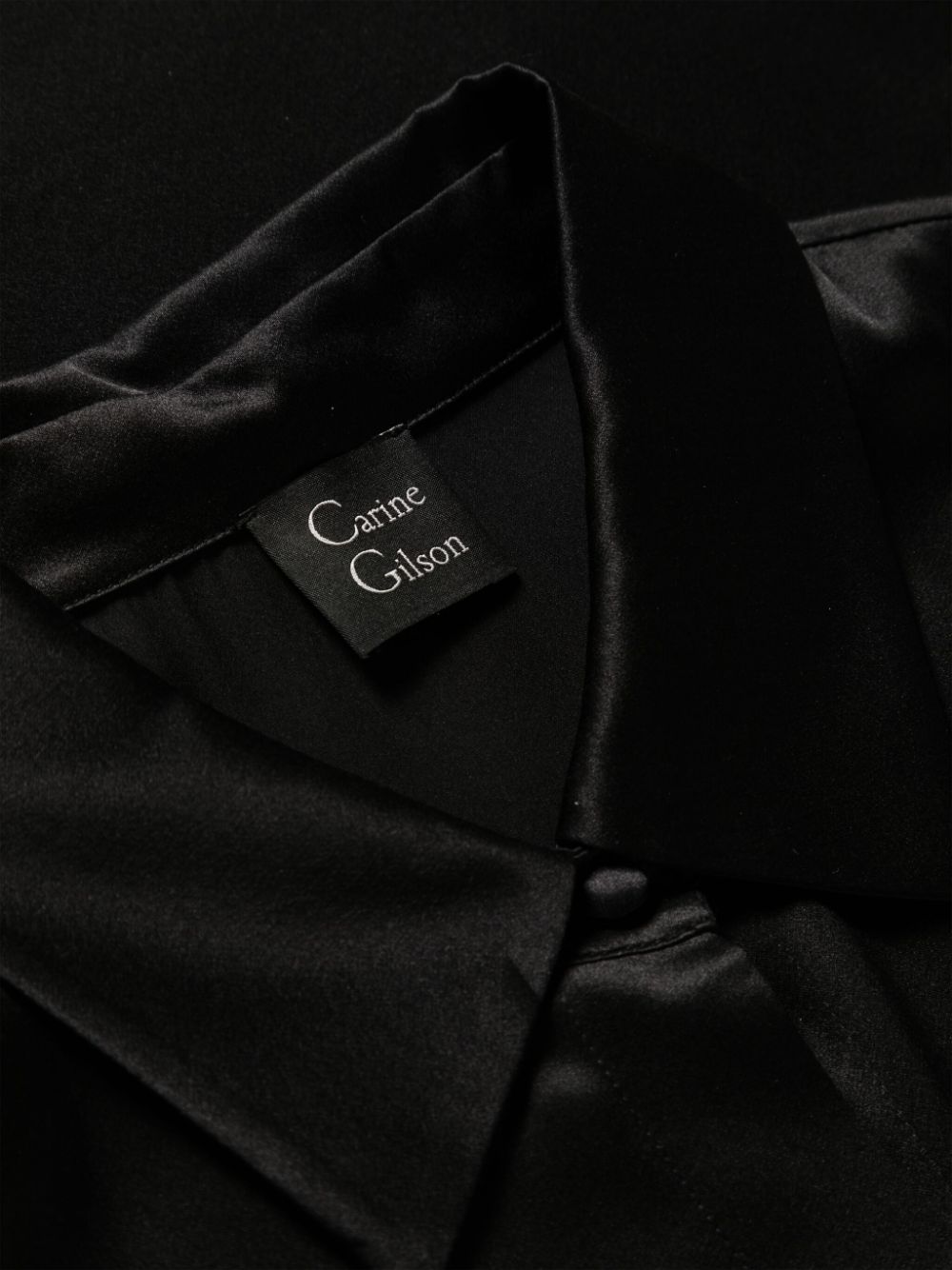 Shop Carine Gilson Long-sleeve Belted Silk Dress In Black