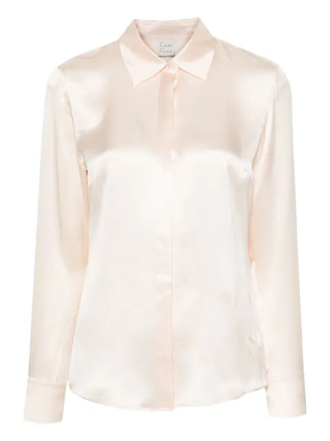 Carine Gilson top de pijama seda manga larga