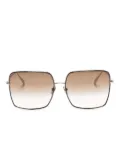 Linda Farrow Hina square-frame sunglasses - Gold