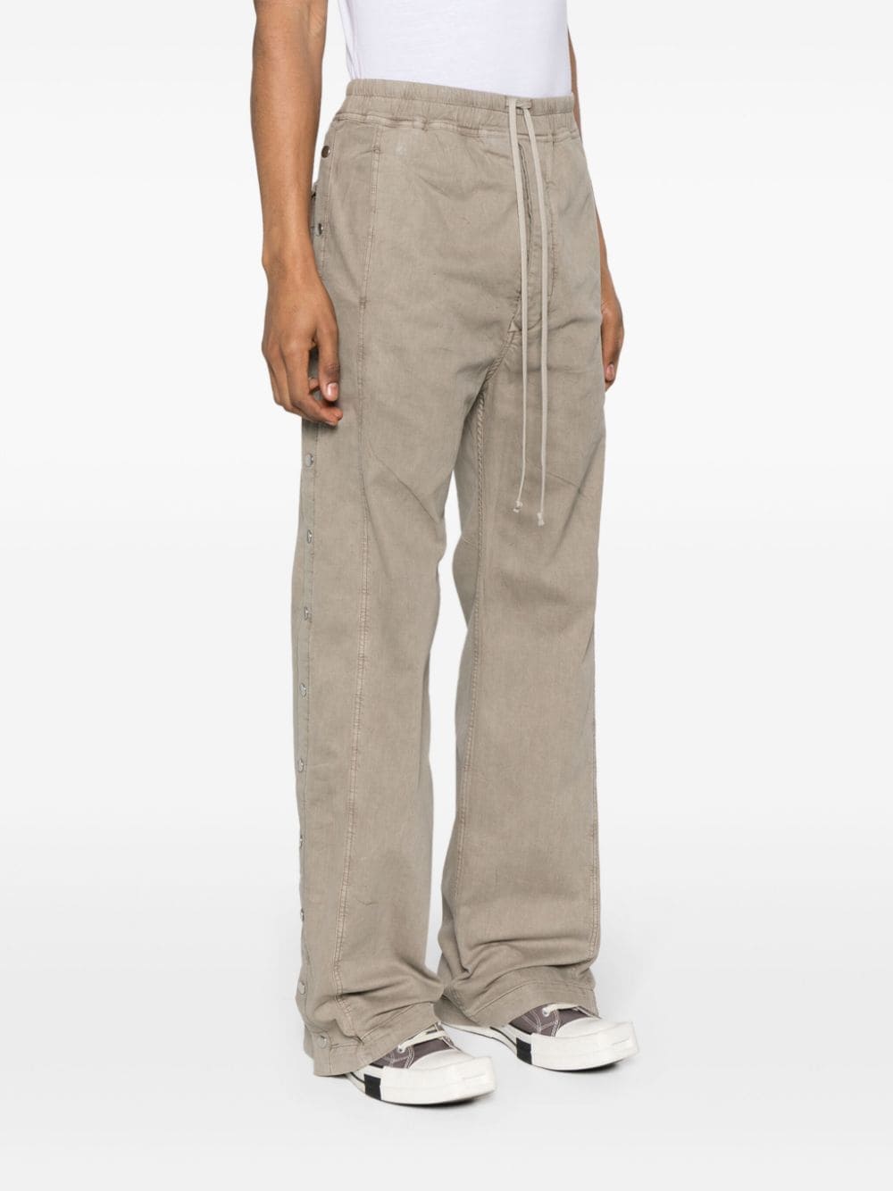 Shop Rick Owens Drkshdw Drawstring Straight Trousers In Grey