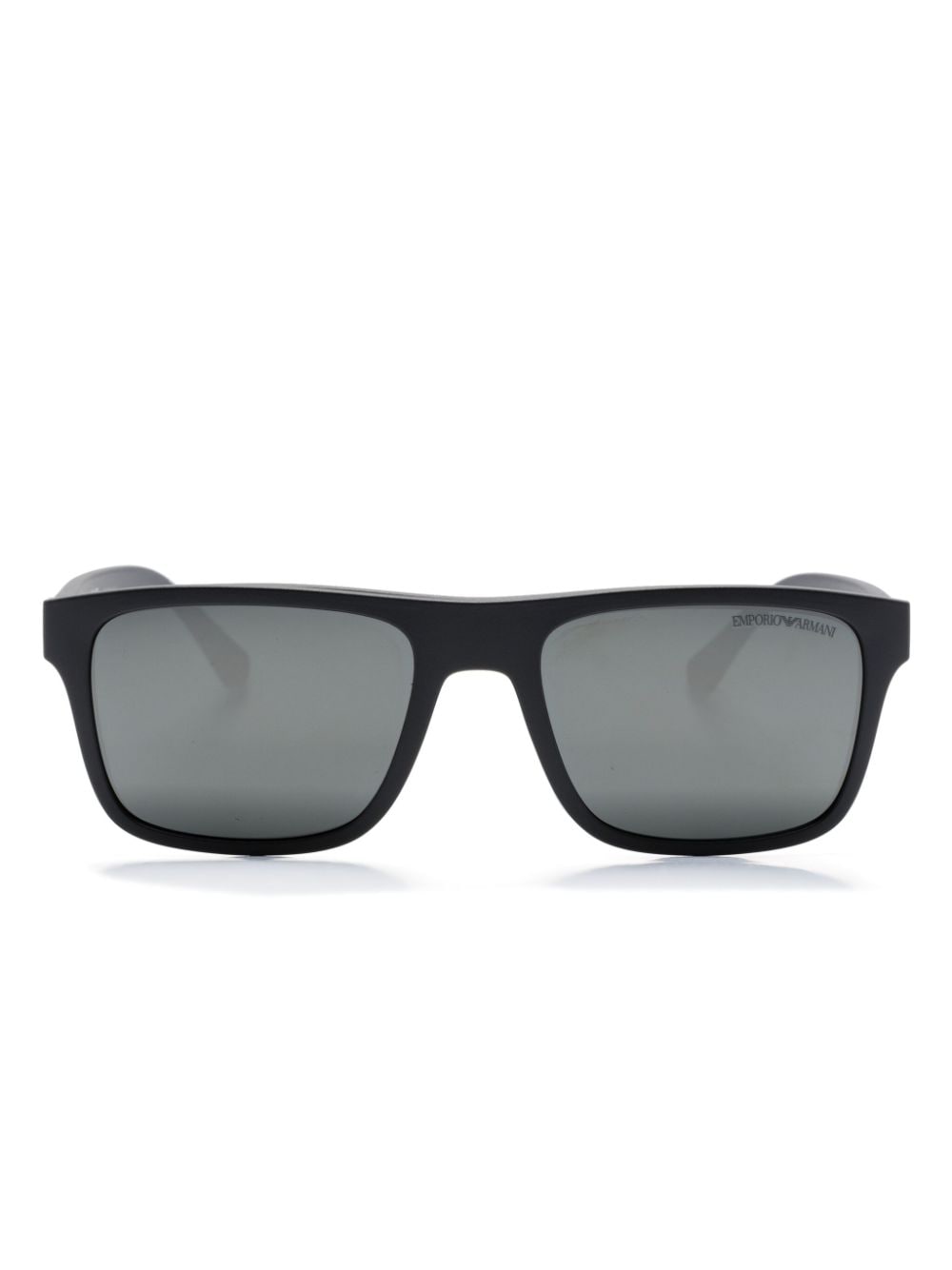 Emporio Armani Clip-on-lenses Square-frame Glasses In Black