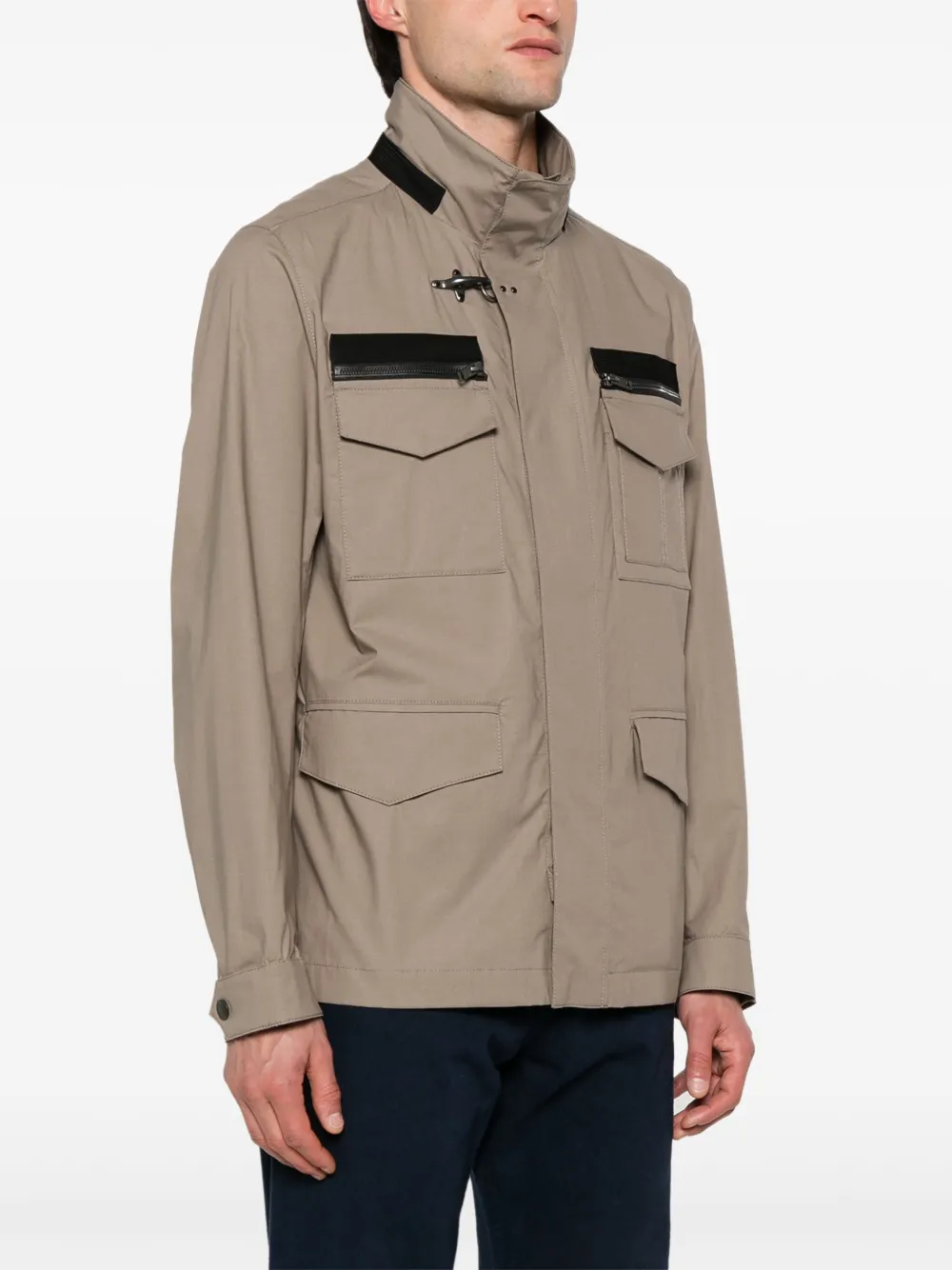 Shop Fay Multi-pocket Field Jacket In Brown