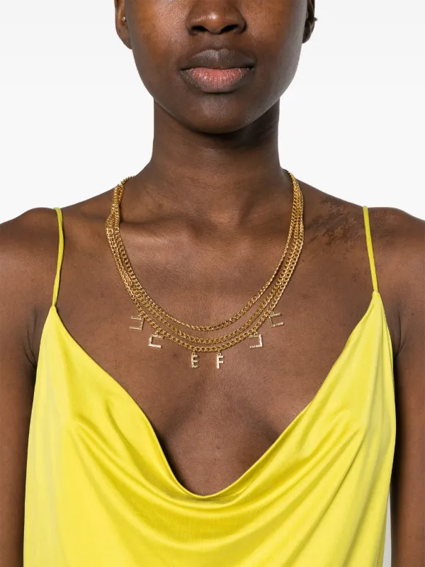 ERISABETTA FRANCHI ミディドレス クルーネック ノースリーブ ELISABETTA FRANCHI ノースリーブ