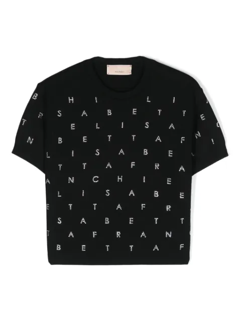 Elisabetta Franchi La Mia Bambina rhinestone-embellished top