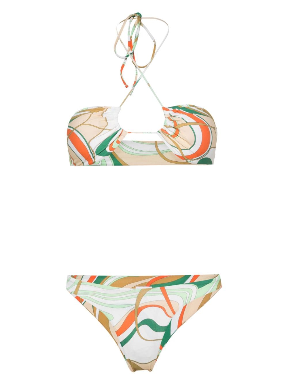 Bikini Lovers Edda Geometric-print Bikini In Neutrals