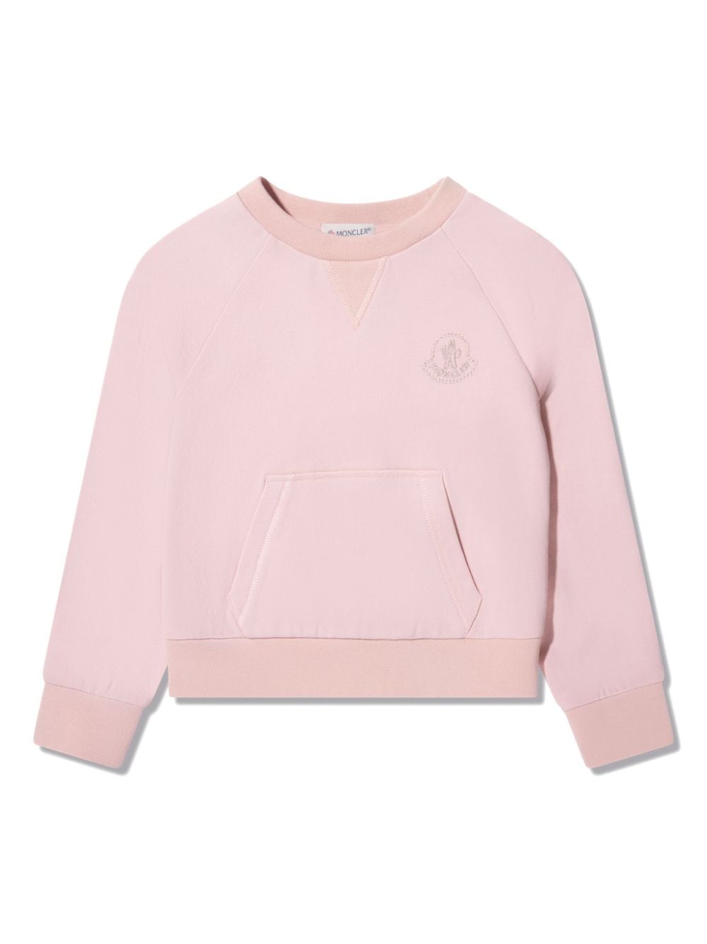 Moncler Enfant Katoenen sweater met geborduurd logo Roze
