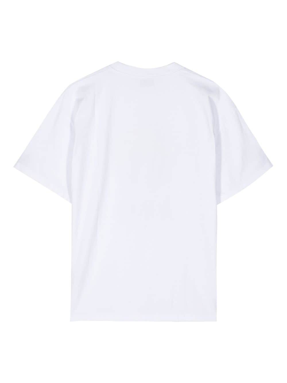 Shop Aries Logo-print Cotton T-shirt In White