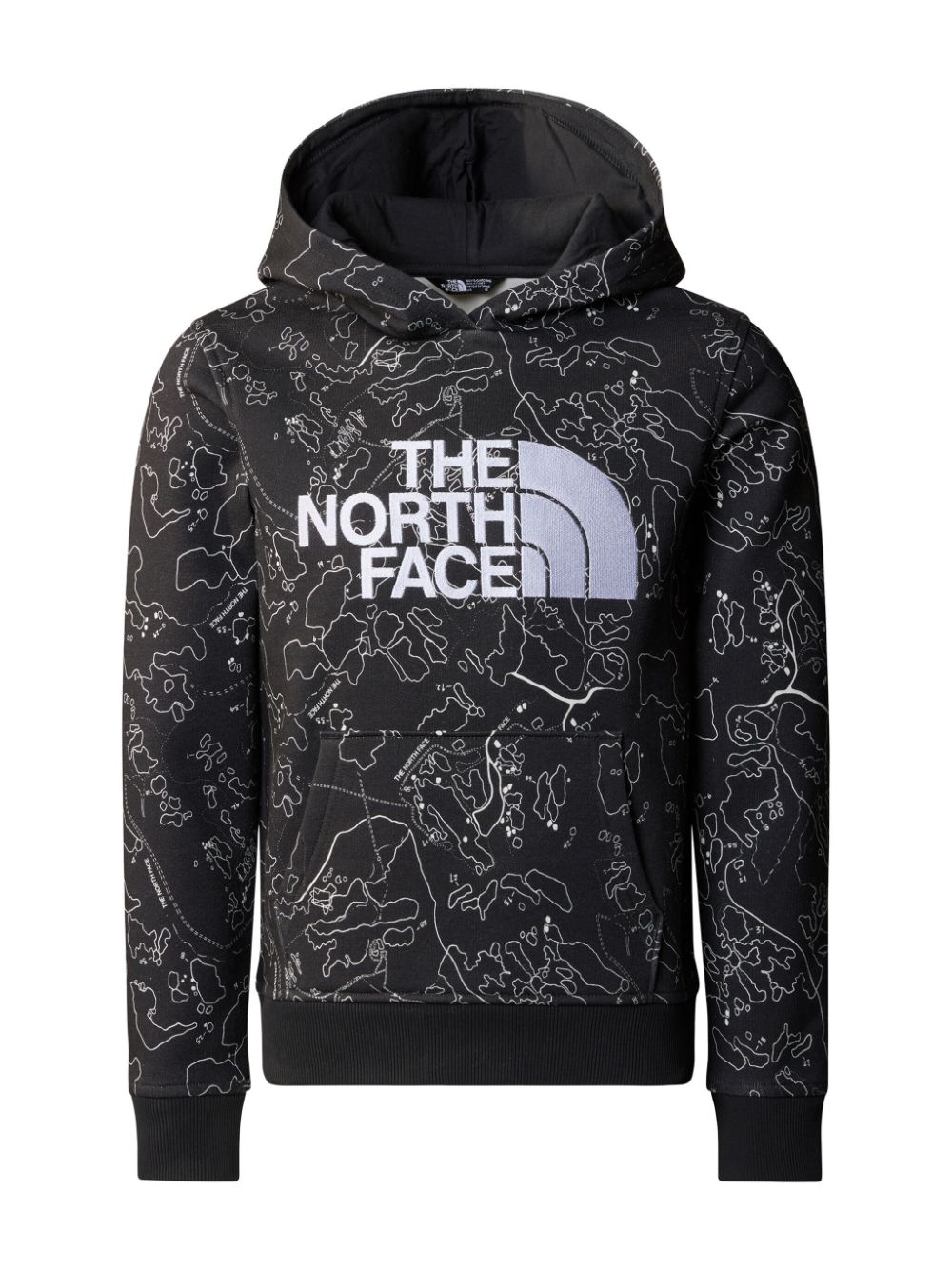 The North Face Kids' Logo-embroidered Cotton Hoodie In Grey