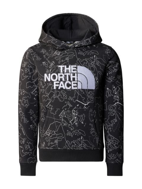 The North Face Kids logo-embroidered cotton hoodie