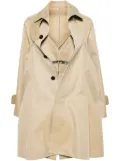 sacai dress-underlayer pleated trench coat - Neutrals