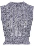 Peserico sequined cropped knitted top - Blue