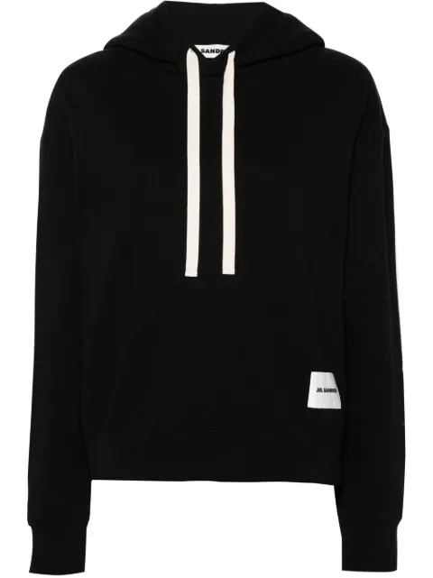 Jil Sander + logo-patch cotton hoodie