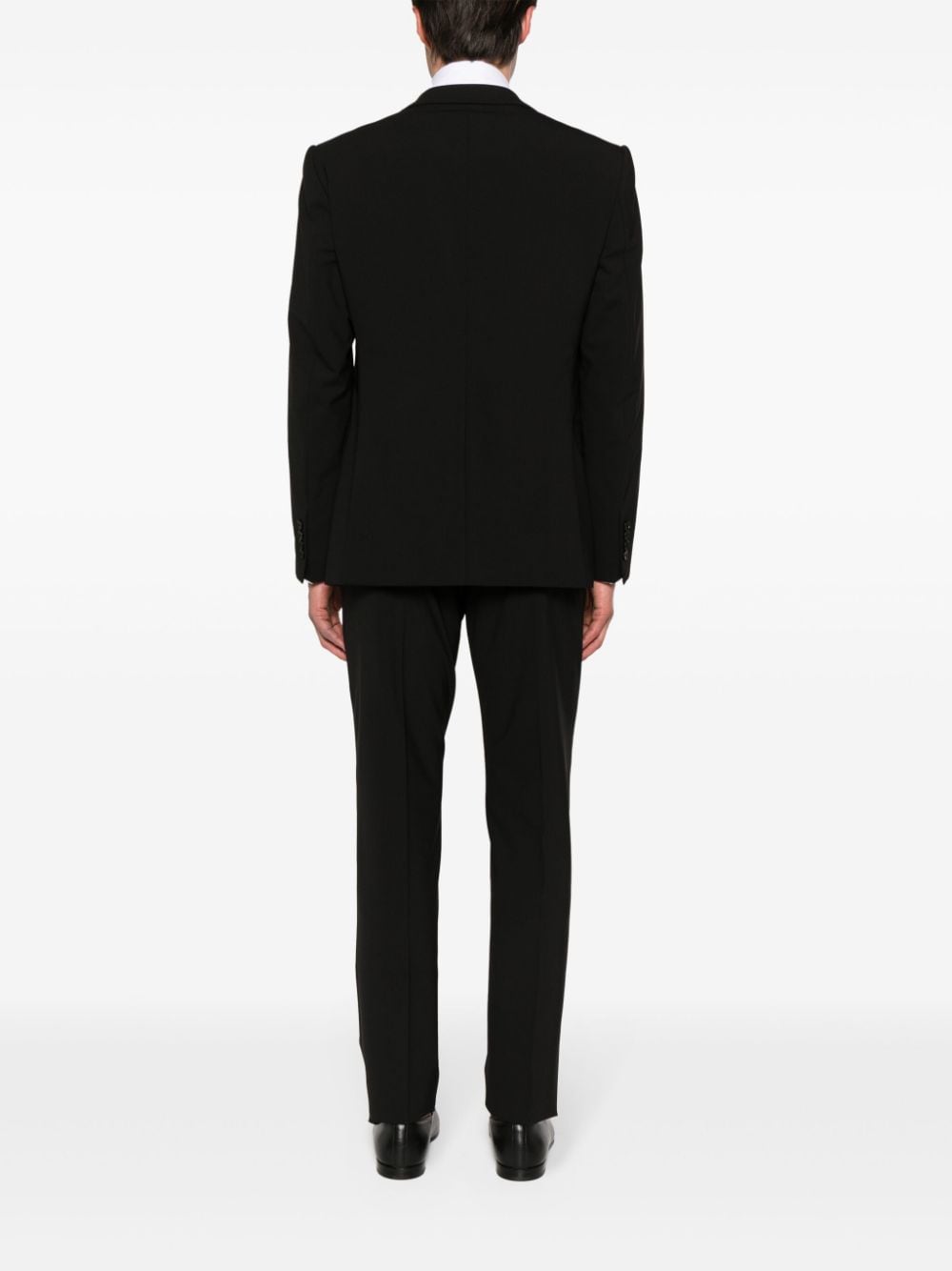 Shop Emporio Armani Notch-lapels Single-breasted Suit In Black