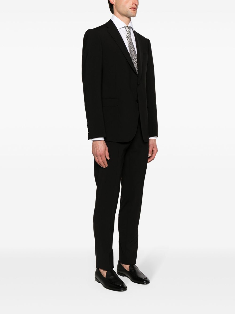 Shop Emporio Armani Notch-lapels Single-breasted Suit In Black