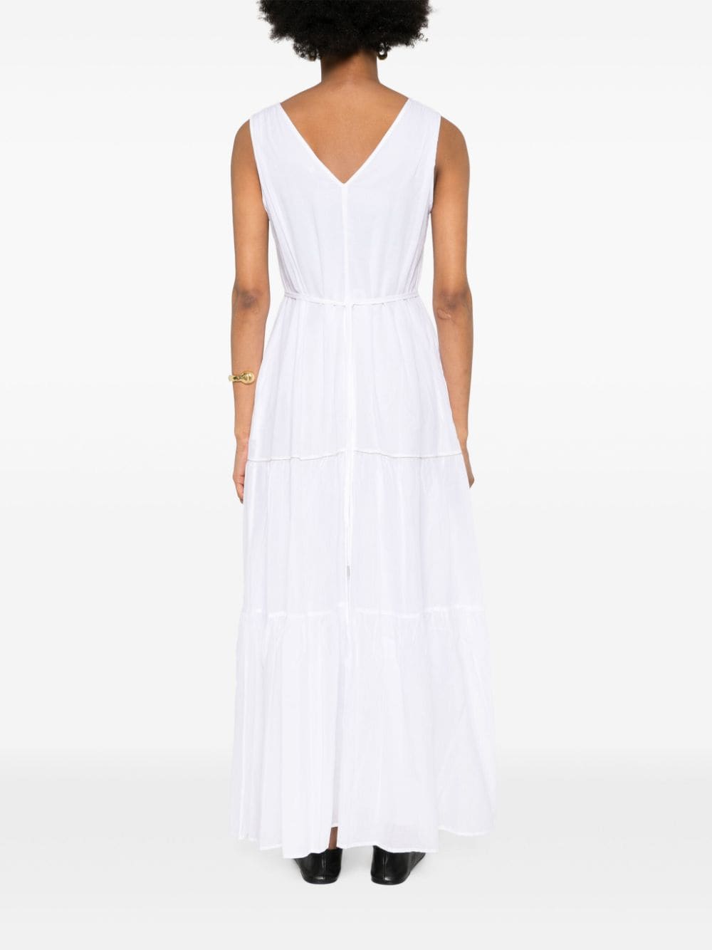 Shop Peserico Bead-detail Cotton Dress In White