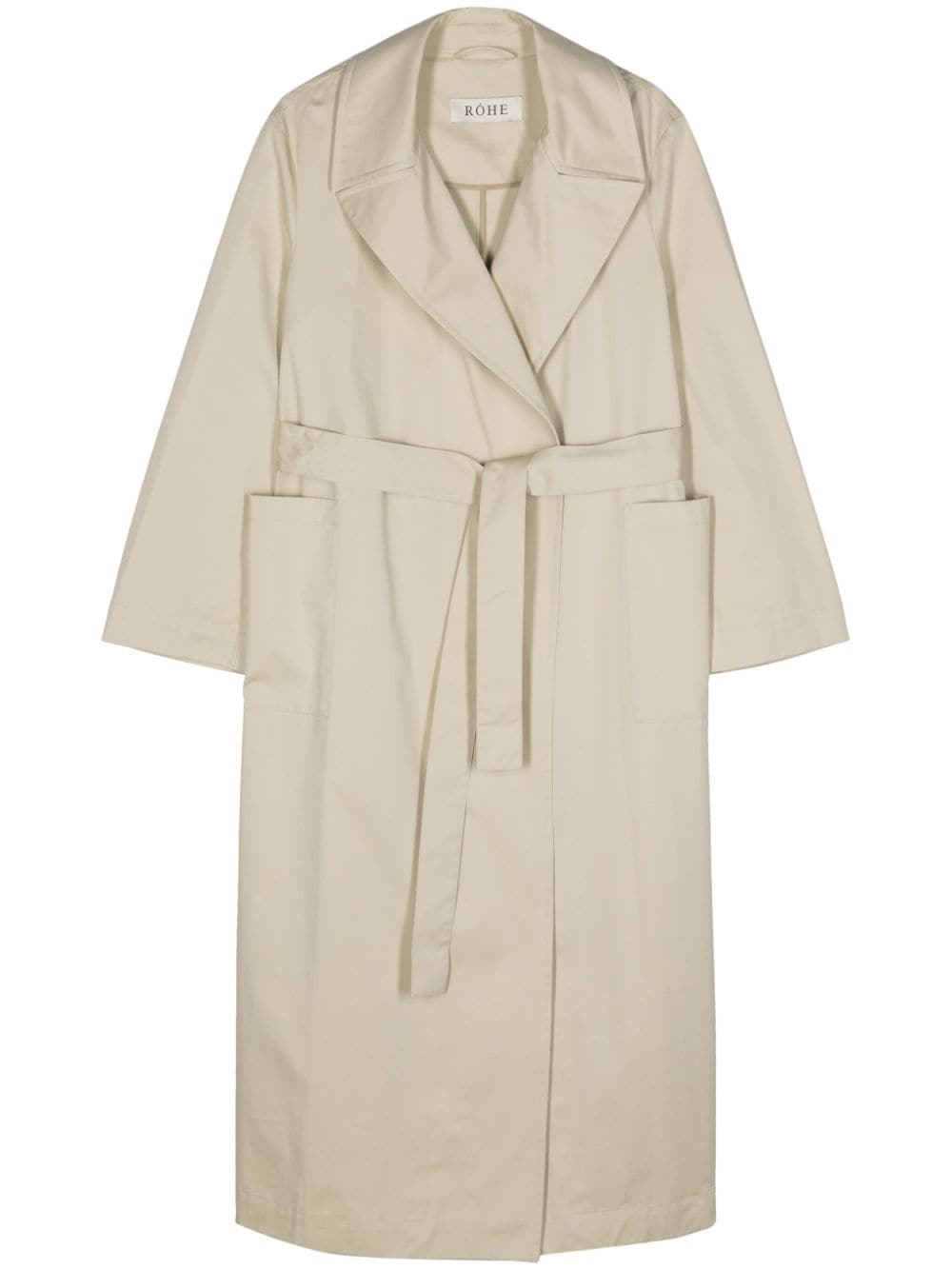 Rohe Belted Cotton Trench Coat In Neutrals
