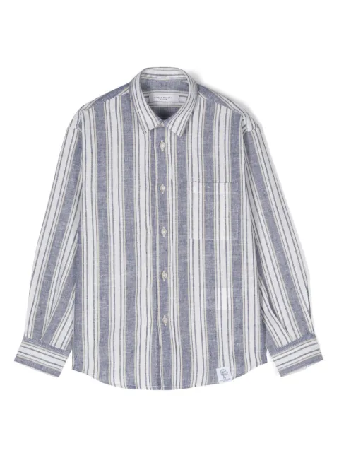 Paolo Pecora Kids logo-patch striped shirt