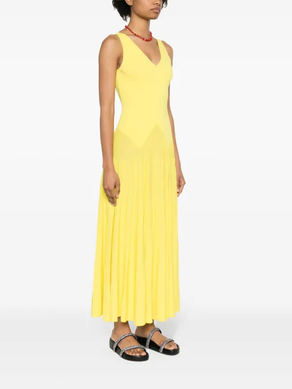 TWINSET Abito Lungo Con Pieghe Giallo FARFETCH IT