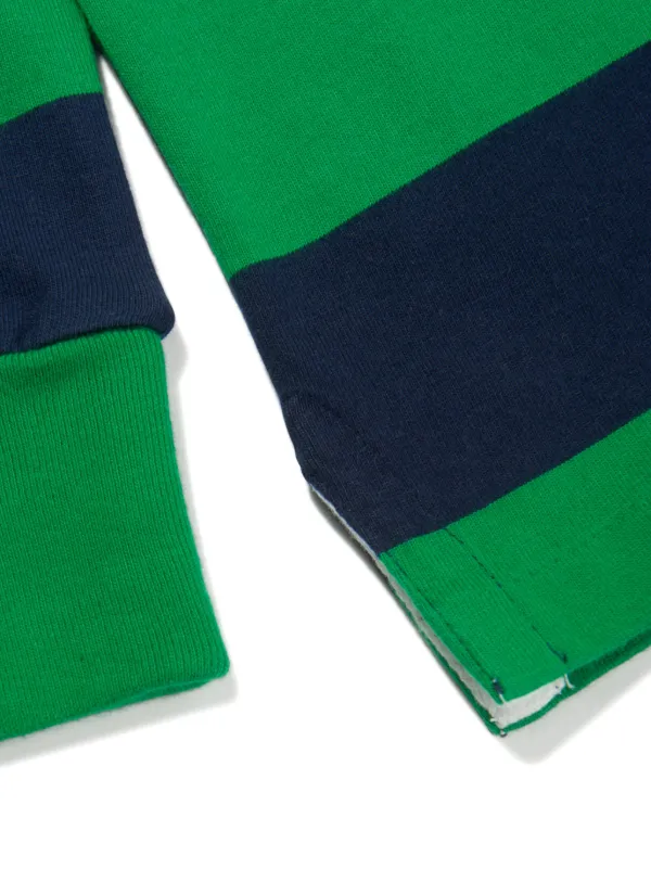Ralph Lauren ラガーシャツ 緑と紺のストライプ ストライプド コットン ジャージー ラグビー シャツ