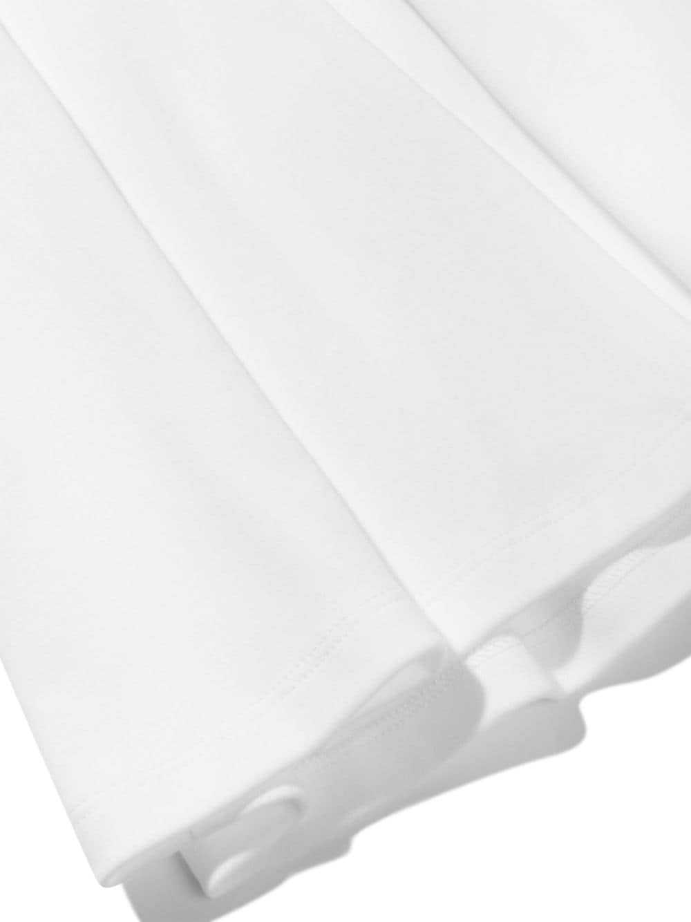 Shop Patachou Floral-trim Pleated Dress In White