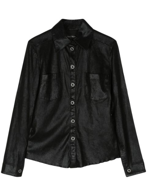 HOT SALE CHANEL long-sleeve leather shirt Women